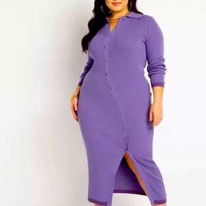 Eloquii Asymmetrical Placket Cardigan Dress